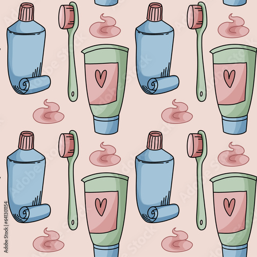 vector seamless pattern cosmetics beauty feminine supplies