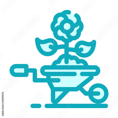 wheel barrow line icon best for web design