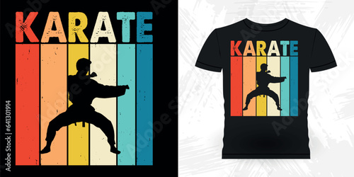 Funny Karate Training Retro Vintage Karate T-shirt Design