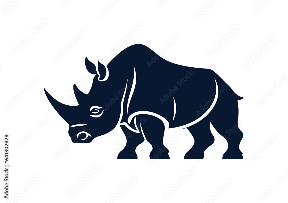 rhino silhouette in black color