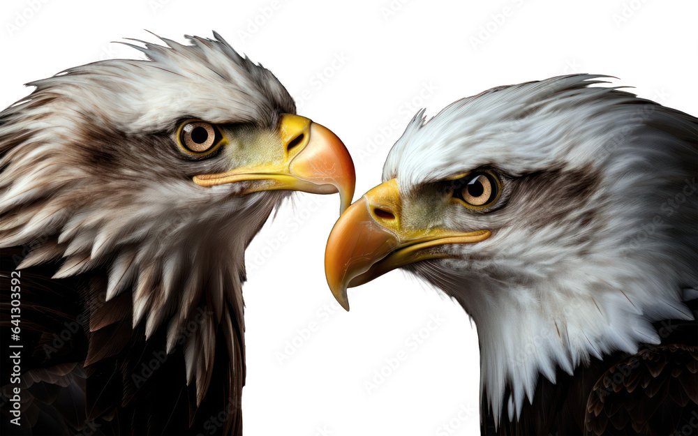 Obraz premium closeup proud eagle family isolated on transparent background