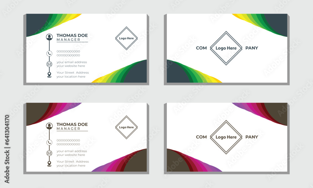 Double-sided creative business card template. Modern and clean  Creative and minimalist Business Card design template.