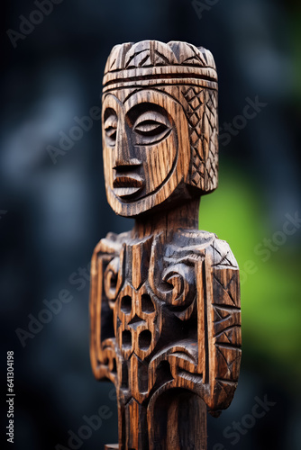 Fototapeta Ancient wooden religious cross in a prayerful pose