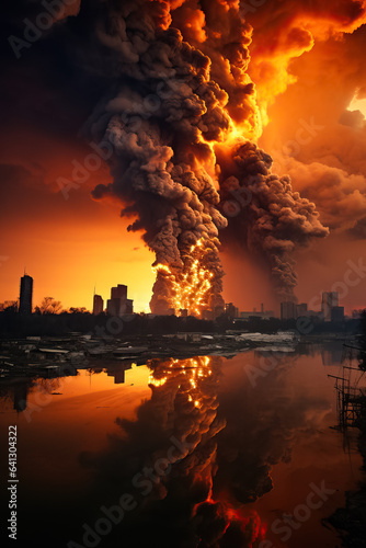 Apocalyptic smoke creates a dramatic atmosphere 