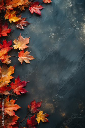 Autumn backdrop featuring red and orange leaves 