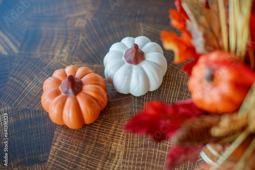 Autumn still life with pumpkin and vegetables