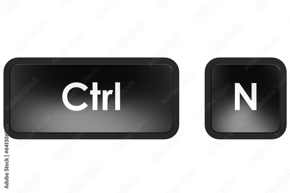Keyboard computer key for control and N button Keyboard computer key for control and N button