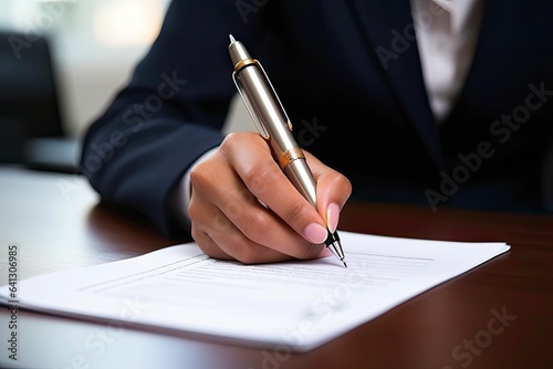Man Signing Employment Contract in Office - Business Employment Contract for Job with Young Employee People