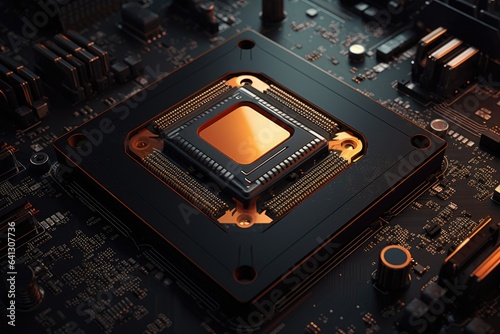 Wallpaper Mural CPU on futuristic high tech motherboard. Torontodigital.ca