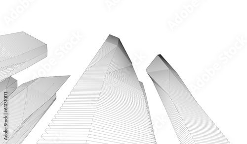 Abstract architecture vector 3d drawing