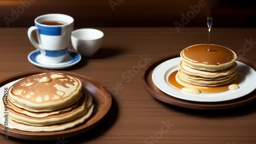 pancakes kept in dish on the table