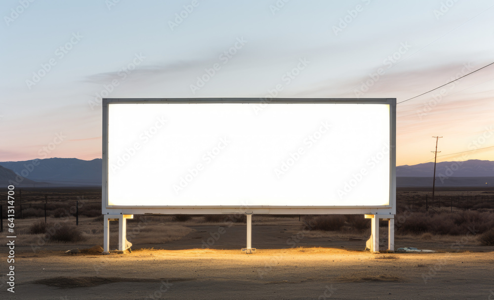 An empty billboard in a field An empty billboard in a field