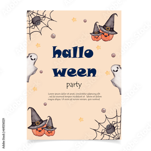 cute halloween party banner design