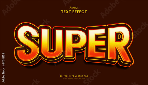 decorative editable super hero text effect vector design