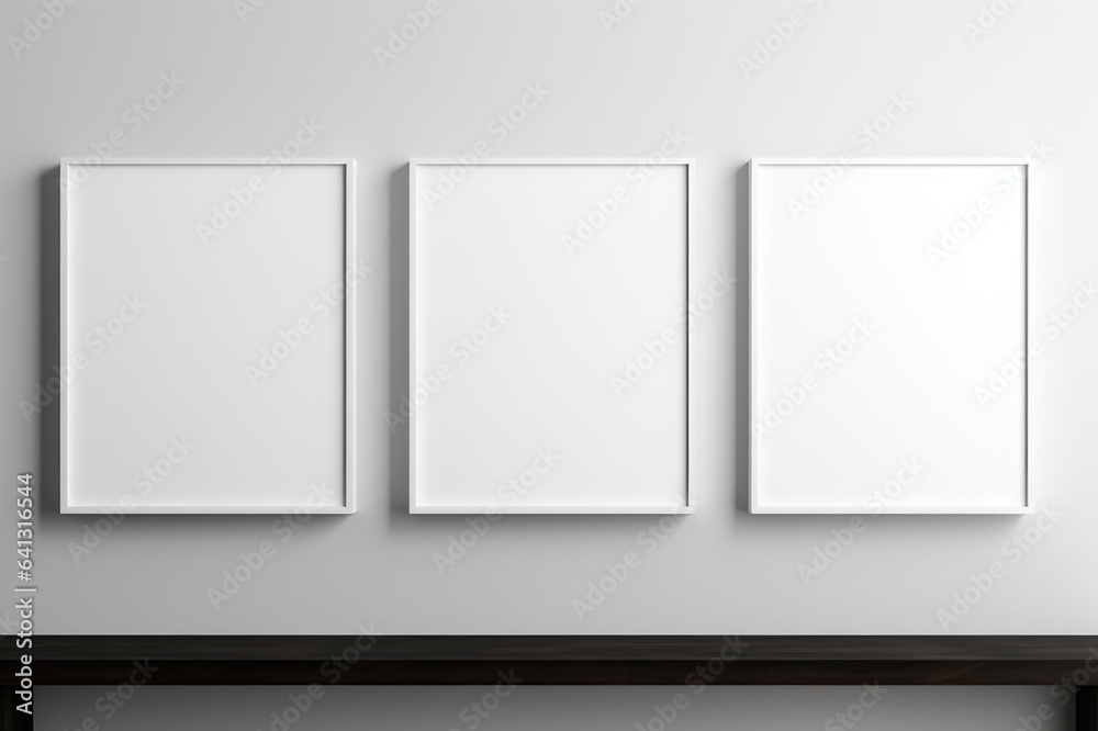A room with empty paintings, interior design A room with empty paintings, interior design