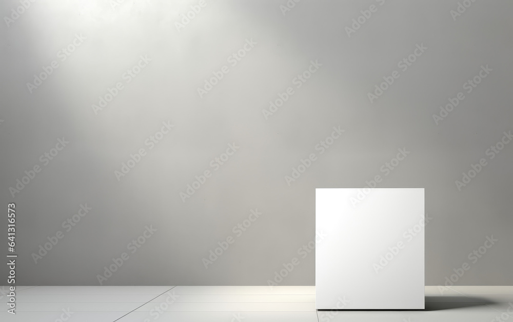 A white square in an empty white room. A white square in an empty white room.