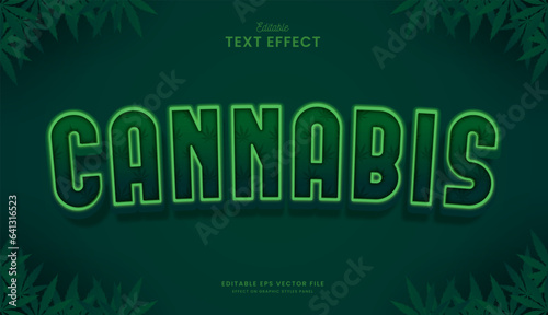 decorative editable cannabis text effect vector design