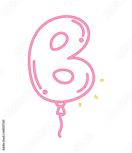 neon B helium balloon