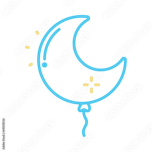 neon helium moon balloon