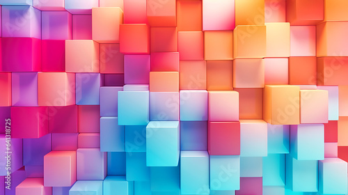 a colorful background with a pattern of squares  geometric abstract art  pastel colourful