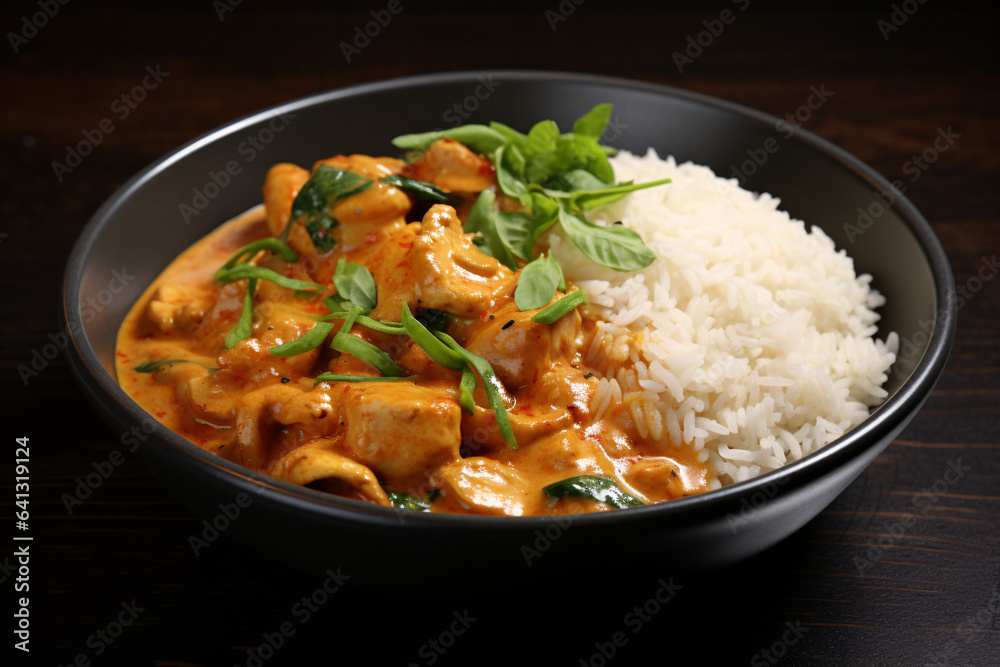 Red curry chicken and rice Red curry chicken and rice