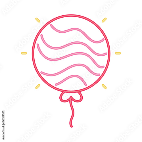 neon helium striped balloon