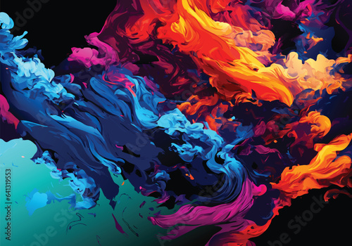 ink splashes on black