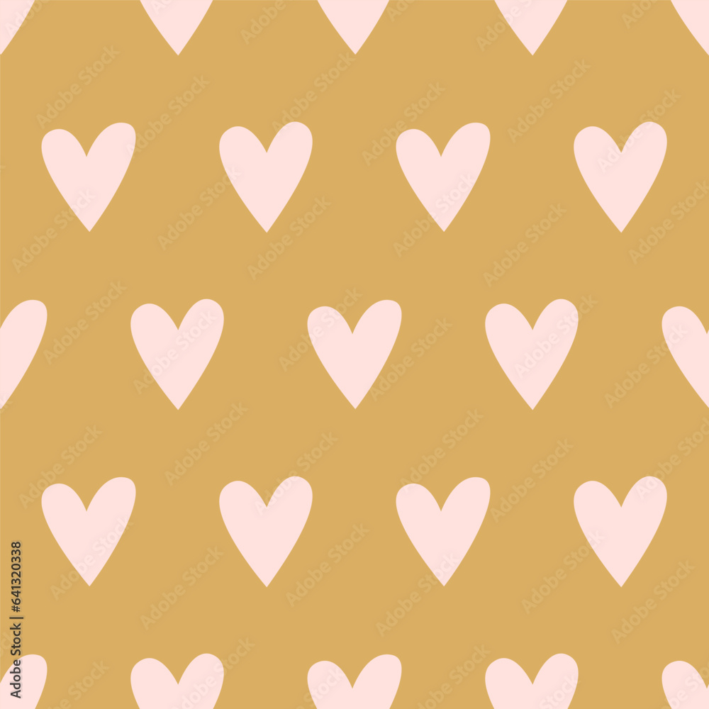 Lovely pink hearts. Seamless pattern. Vector illustration in flat modern style.