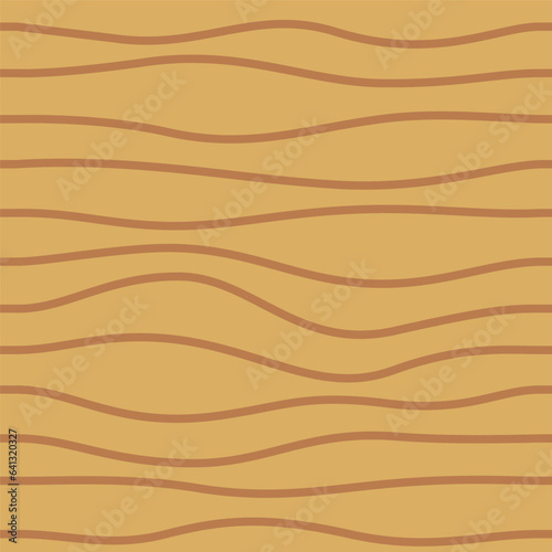Wavy abstract lines on an ocher background. Seamless pattern. Vector illustration in flat modern style. © Natallia