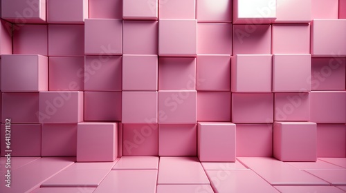 Pink square tiled background. Generative AI.