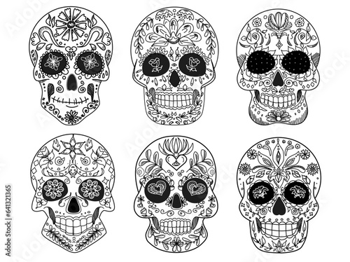  vector set of  sugar skulls