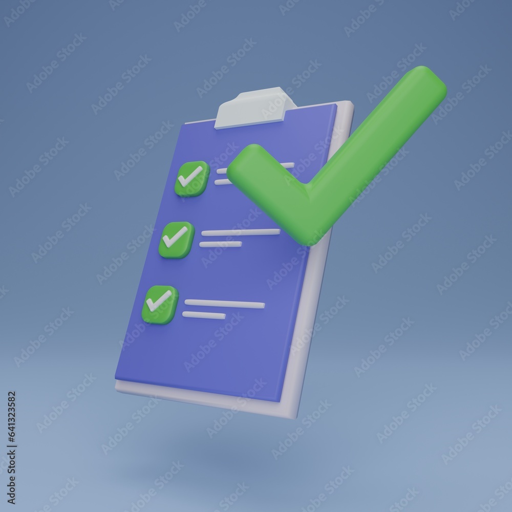 3d clipboard task management to-do check list, work project plan concept, fast checklist, posting plan, productivity checklist 3d icon. 3d clipboard with check mark on blue background 3d clipboard task management to-do check list, work project plan concept, fast checklist, posting plan, productivity checklist 3d icon. 3d clipboard with check mark on blue background