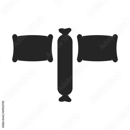 Bed and pillow logo illustration vector design