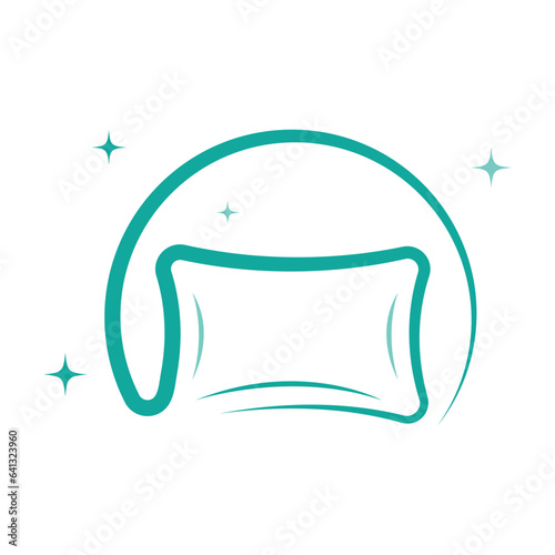 Bed and pillow logo illustration vector design
