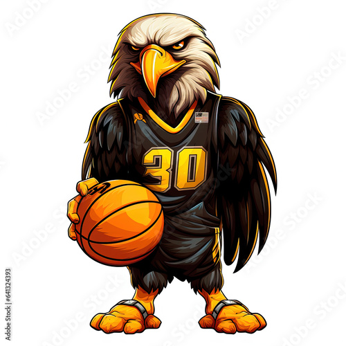 bald eagle with a basketball