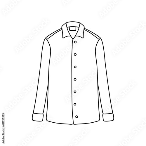 Doodle illustration of shirt isolated on white background