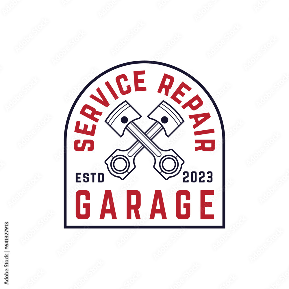 garage service repair vector emblem logo illustration. for printing, sticker, label, brand, badge garage service repair vector emblem logo illustration. for printing, sticker, label, brand, badge