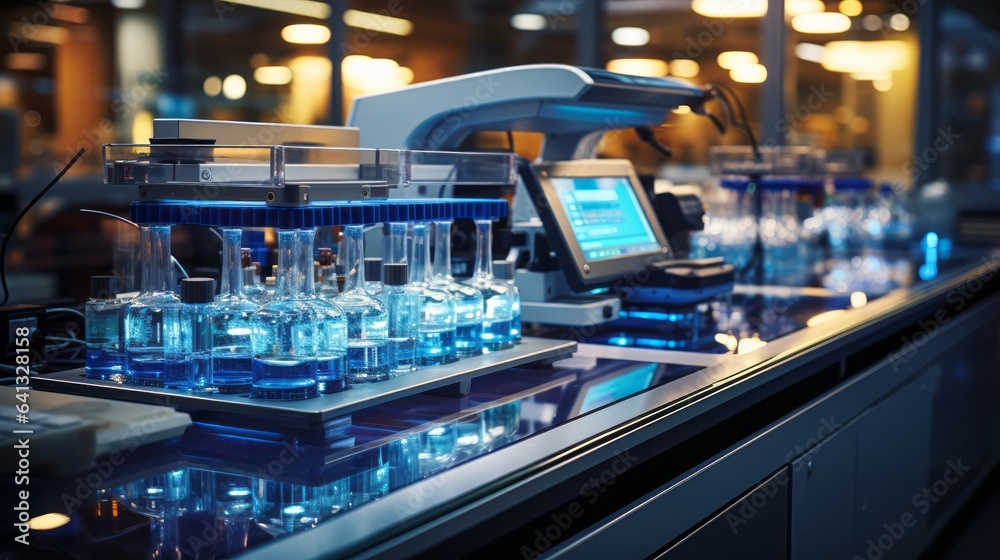 Scientific laboratory. Innovative equipment in the hall. Generative AI. Scientific laboratory. Innovative equipment in the hall. Generative AI.