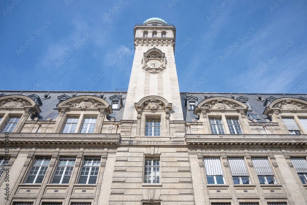 Astronomy Tower of the Sorbonne University with observatory on the top. Latin Quarter of Paris, France.