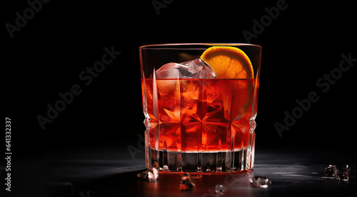 negroni cocktail with a dark background