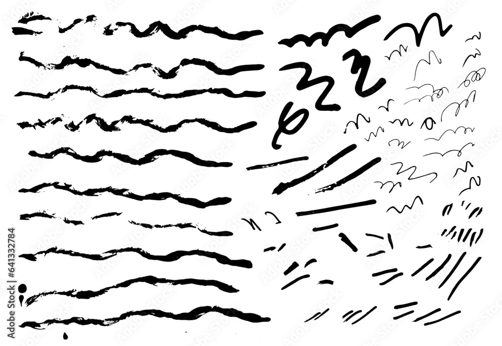 Vecteur Stock Colección de garabatos vectorizados. Trazos de pincel