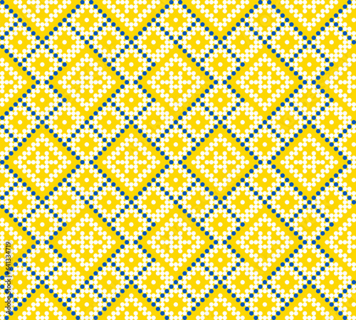 Seamless pattern of Ukrainian ornament in ethnic style, identity, vyshyvanka, embroidery for print clothes, websites, banners, poster. Vector illustration background
