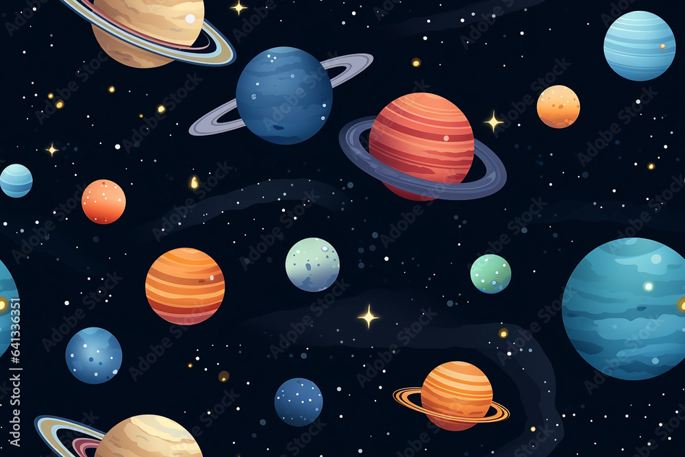 background with planets and space