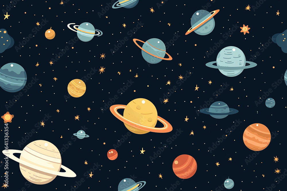 background with planets and space