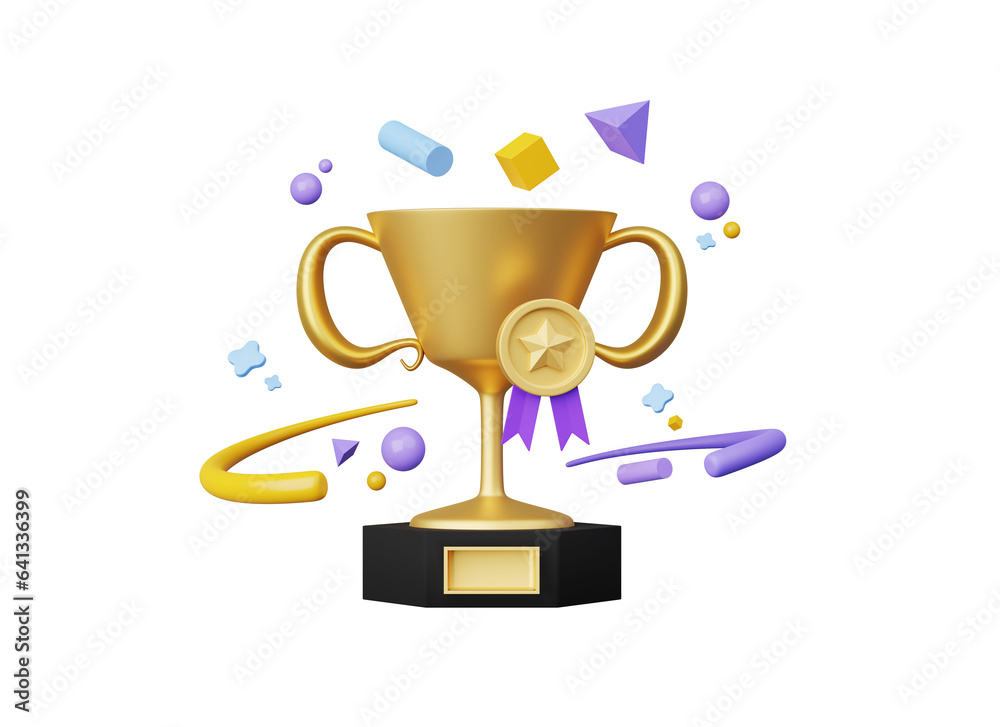 3d render, Golden Trophy champion cup isolated on transparent background, winner cup, business concept, winning prize for celebration in cartoon style, champion reward prize. 3d render, Golden Trophy champion cup isolated on transparent background, winner cup, business concept, winning prize for celebration in cartoon style, champion reward prize.