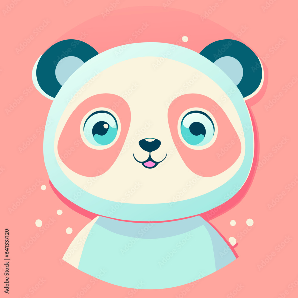 Fototapeta premium baby panda, minimal design