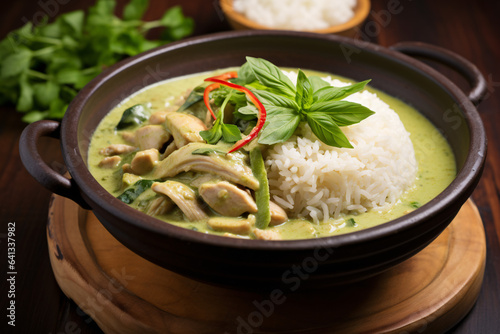 Green curry chicken and rice