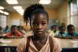 African girl at elementary school