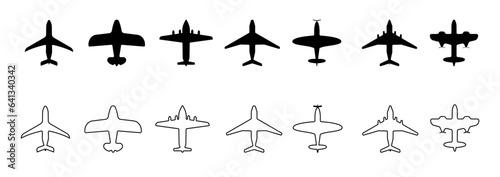 Set airplane icon. Aircrafts flat style - stock vector. 