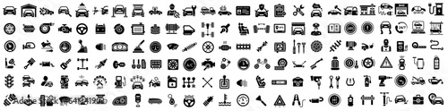Car service and repair icons element. Garage, engine, oil, maintenance, accelerate icon